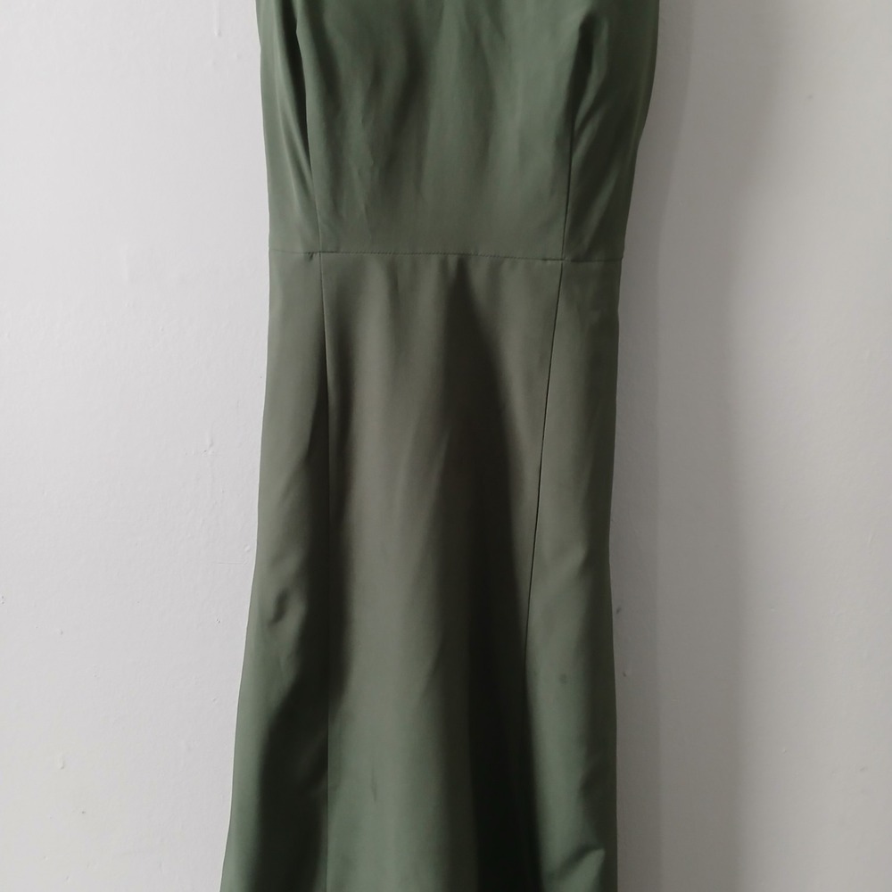 Krimson Klover Size Small Stella Dress‎ Olive Green Handkerchief Hem Sleeveless - Picture 3 of 15